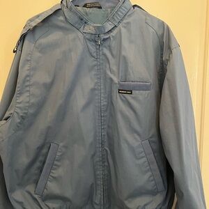 Members Only Blue Lightweight Windbreaker with Stand-Up Collar